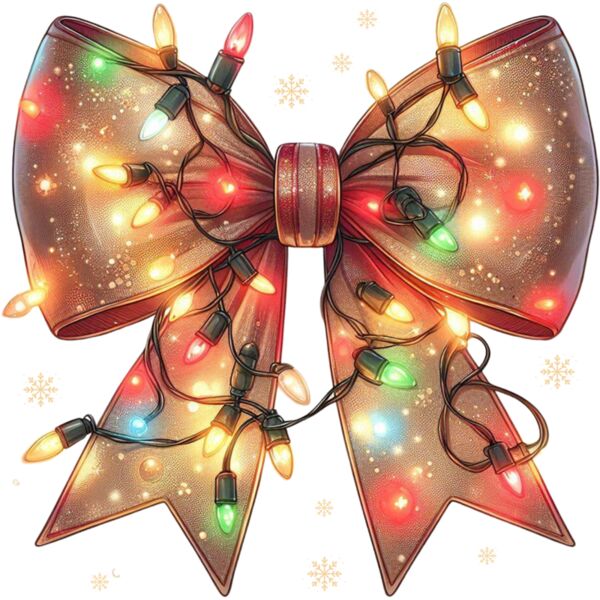 Christmas Light Coquette Bow PNG Thumbnail